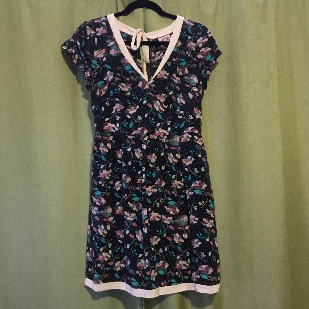 Black floral print dress