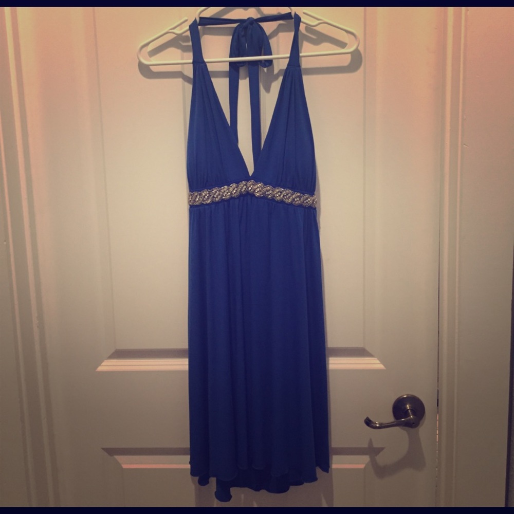 Blue halter dress