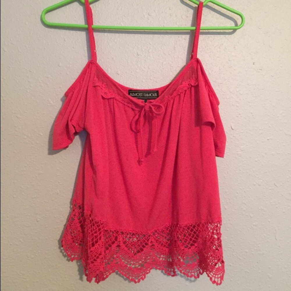 Crochet trim off the shoulder top