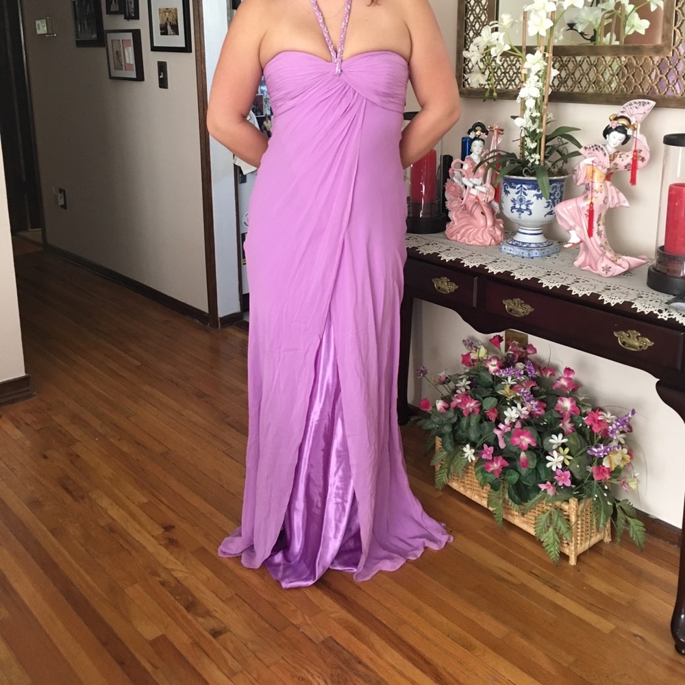 Long down lilac bought in Neiman Marcus (halter)