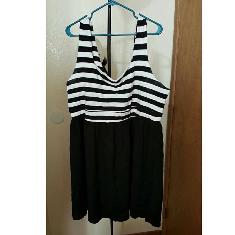 Black and white Stripped tank dress