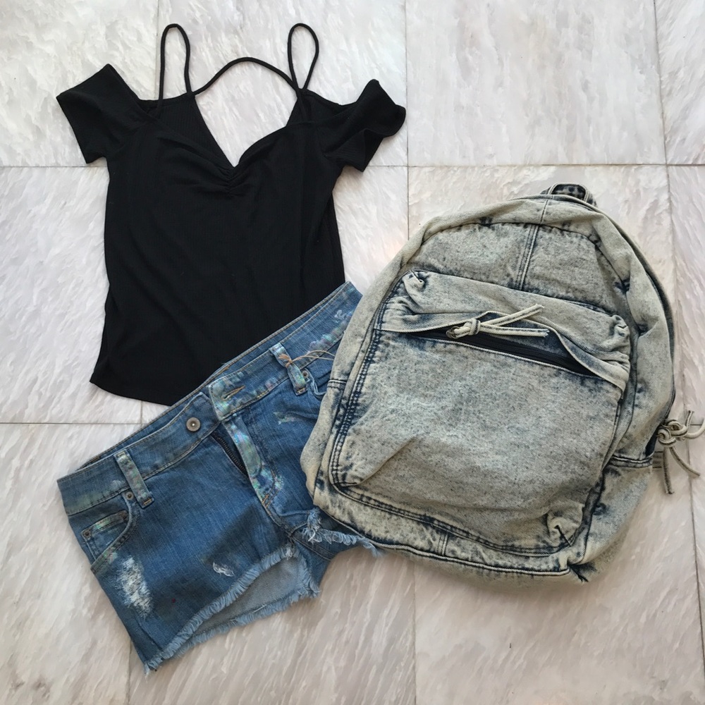 Lightwash denim backpack