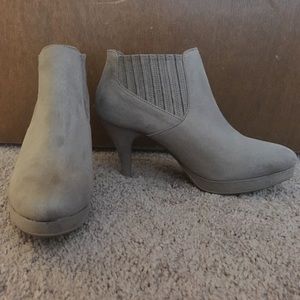 Gray suede heels/ankle boots
