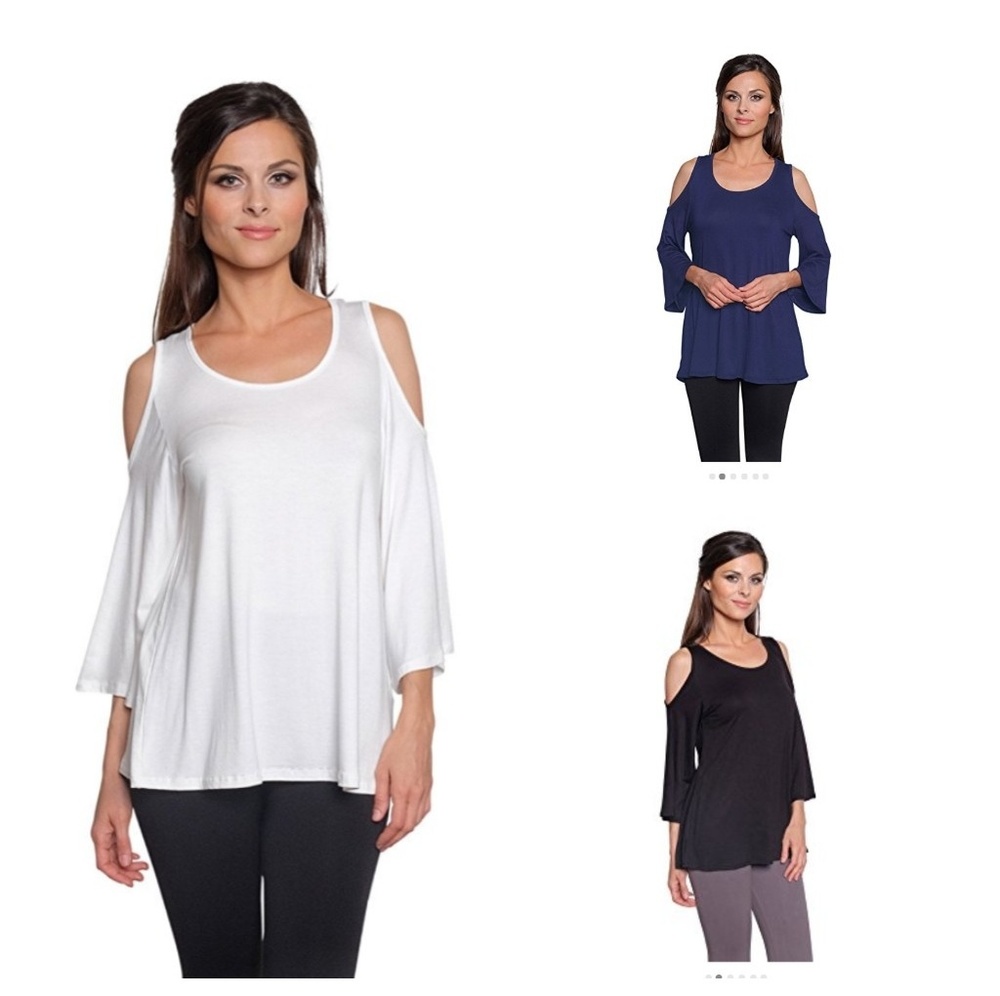 Cold shoulder bell sleeve top