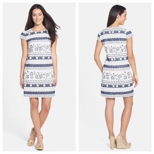 Ivy & Blu Denim Lace Shift Dress