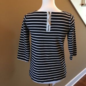 Loft Dark Navy Nautical Stripe Top