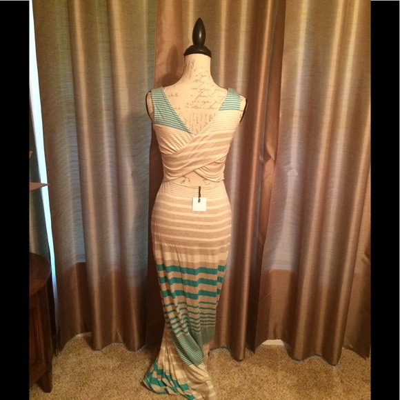 Reduced below MSRP! Turquoise Jersey Maxi Dress - Picture 5 of 5
