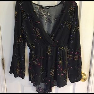 Audrey 3+1 Black Floral Romper
