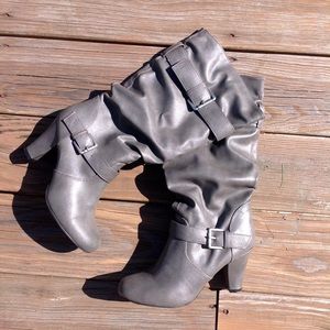 Gray Slouch Boots
