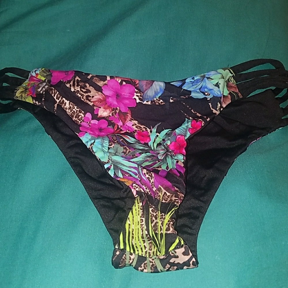 Orchid Boutique Reversible Black Tropical Bikini