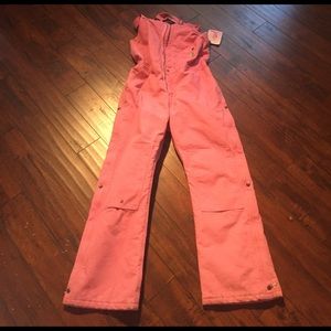 Women's Carhartt bibs. Breast cancer addition pink