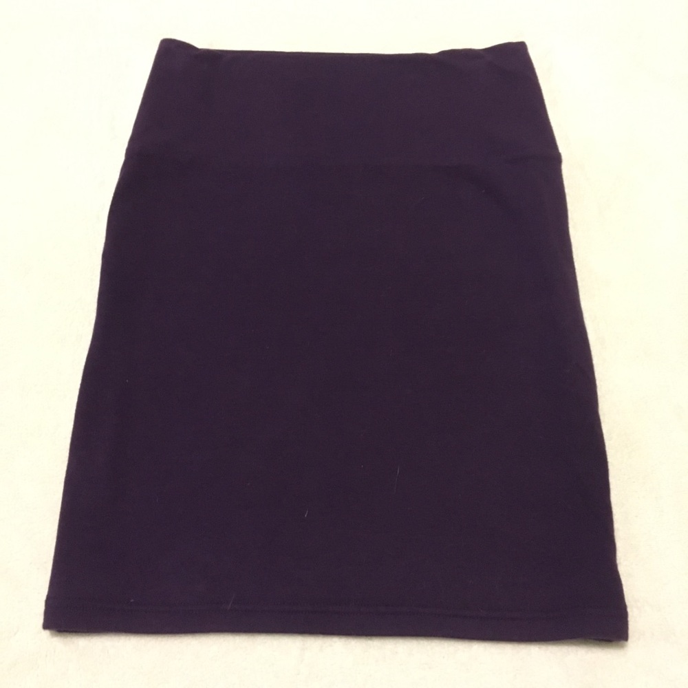 Purple cotton pencil skirt