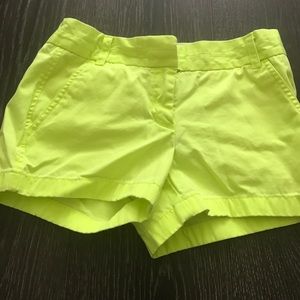 J.Crew neon yellow chino shorts