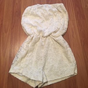 Charlotte Russe White Floral Romper