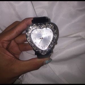 Betsey Johnson watch-black-silver