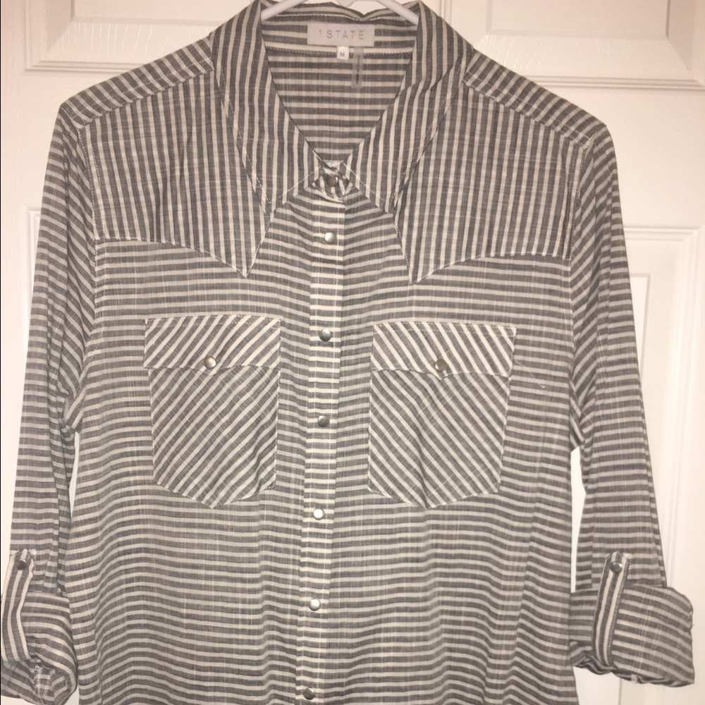 1. State button down top, never worn, great cond