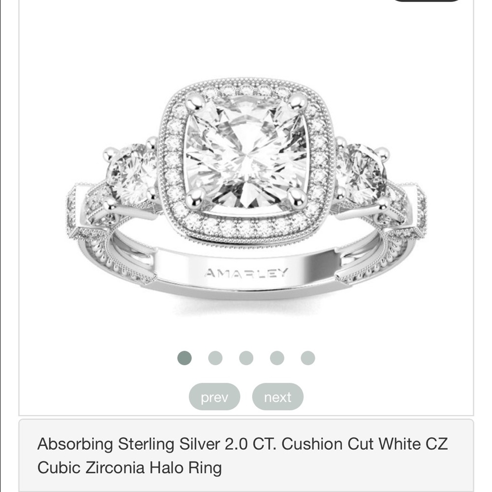 Beautiful Lab created diamond sterling silver ring