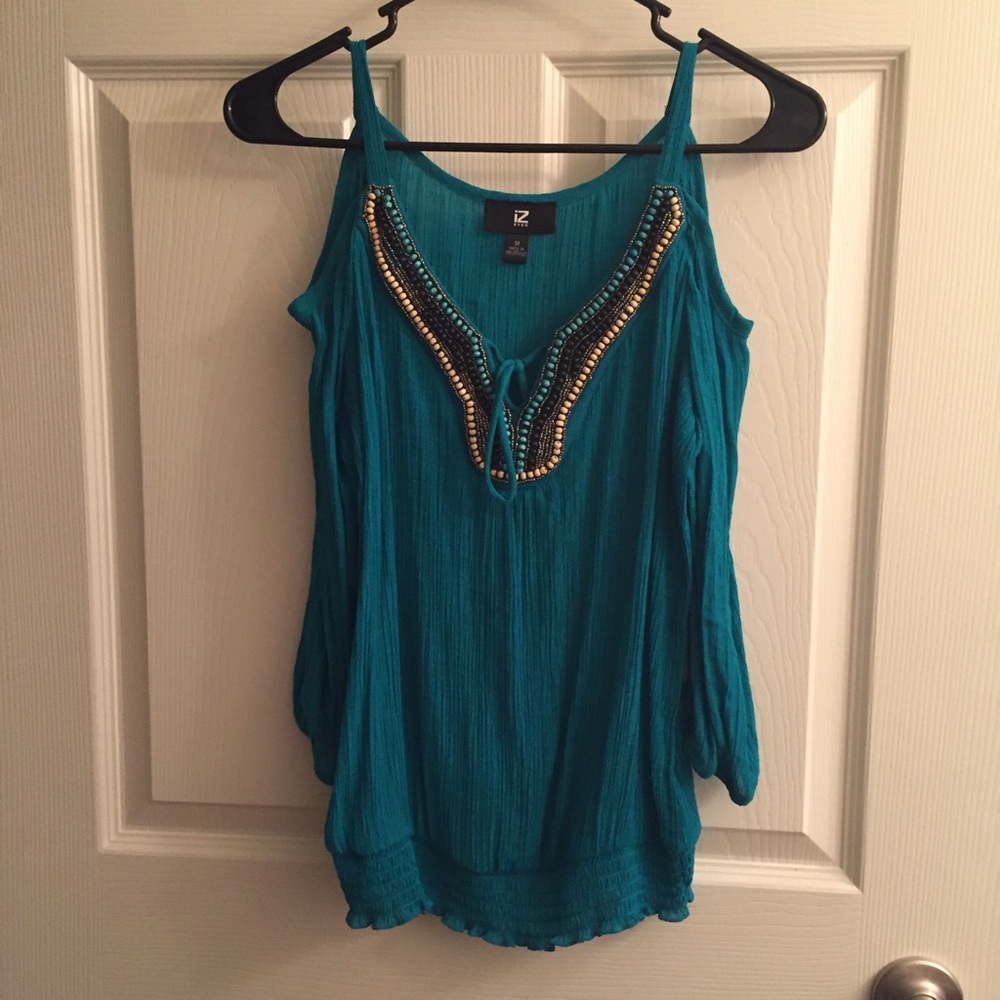 Long sleeve beaded top