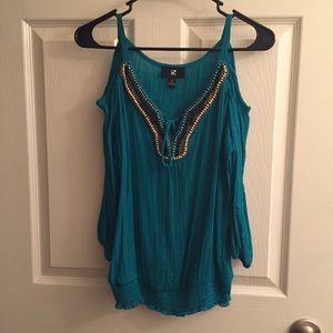 Long sleeve beaded top