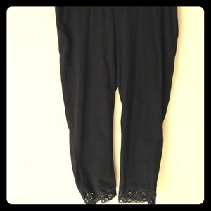 Black Torrid Capri Leggings with Lace Detail