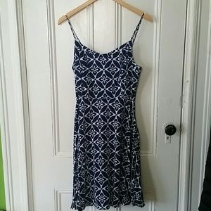 Old Navy Batik Indigo Dress Floral