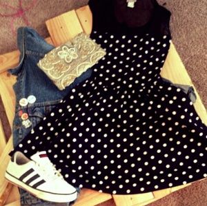 🌵🌵 Polkadot Mesh Back a-line Dress🌵🌵