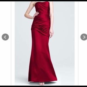 Beautiful wine red Davids Bridal gown.