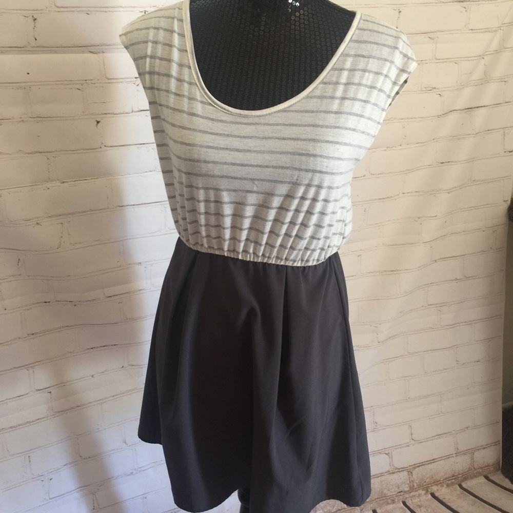 White and gray dress stripe Paisley and ivy