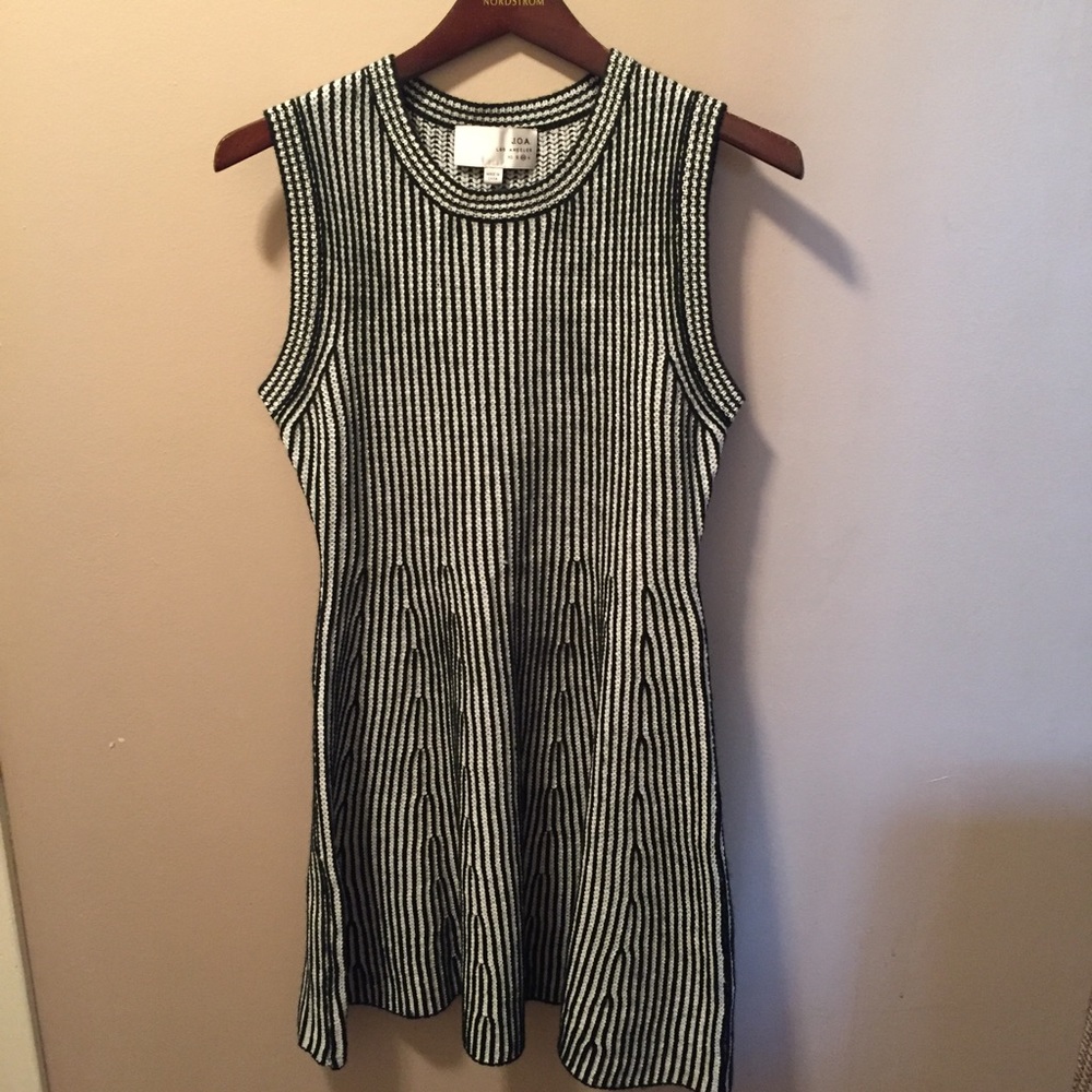 JOA Black & White Knit Dress - Size Medium