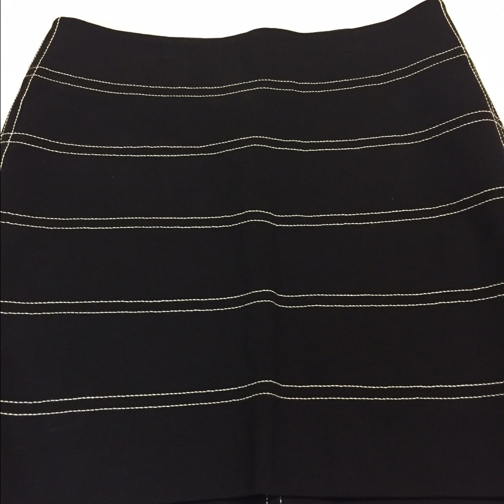 EXPRESS black skirt with white stitching