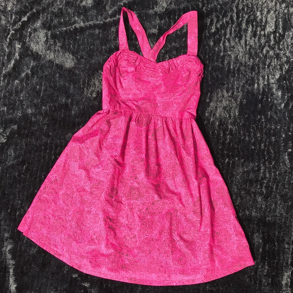 Kimchi Blue Barbie pink and black sundress