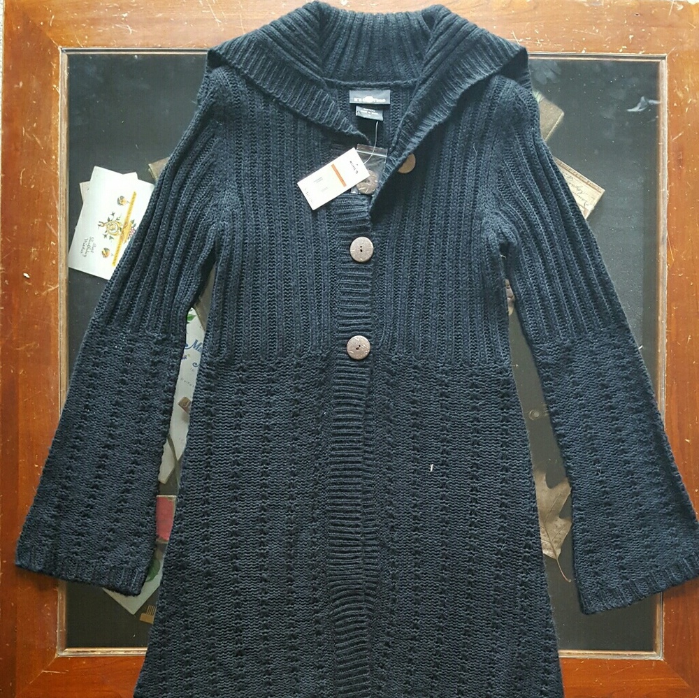 BNWT Long Black Duster Sweater
