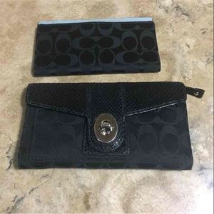 Authentic coach wallet and checkbook set