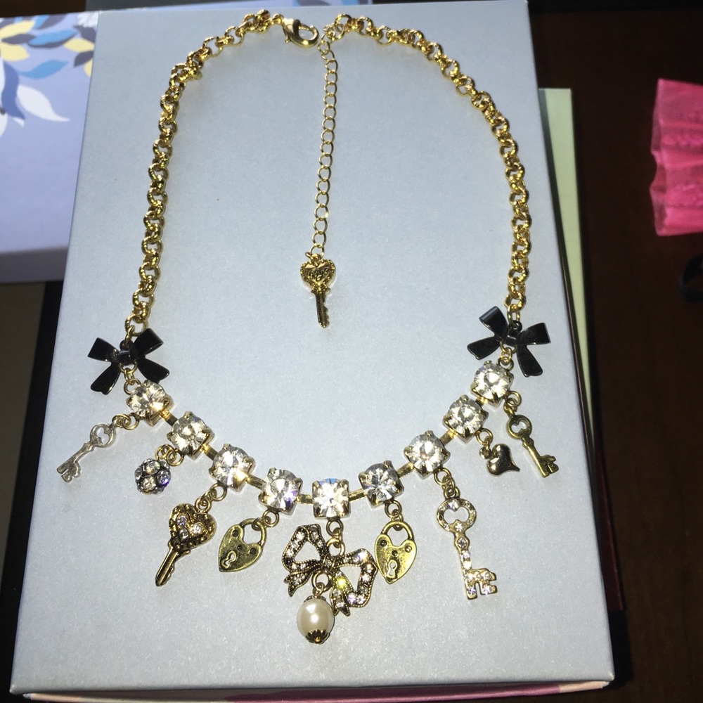 Betsy Johnson gold charm necklace