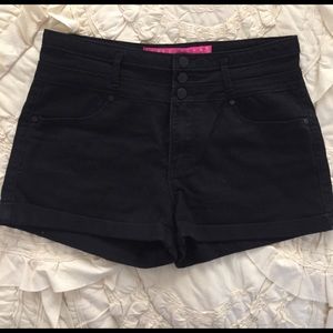Black, high-waisted shorts