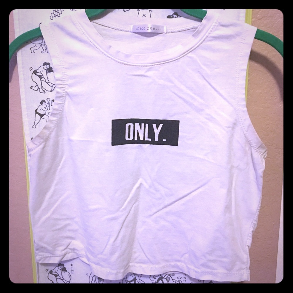 Black & White "ONLY" Sleeveless Crop Top
