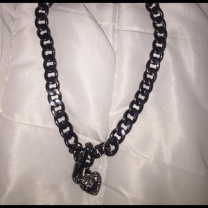 Juicy black charm necklace