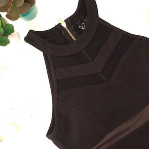 🌸 High Neck with Mesh Skater dress