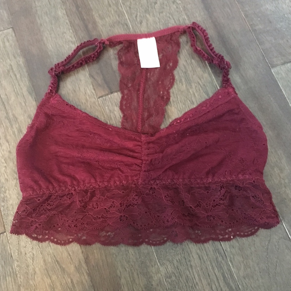 dark red bralette