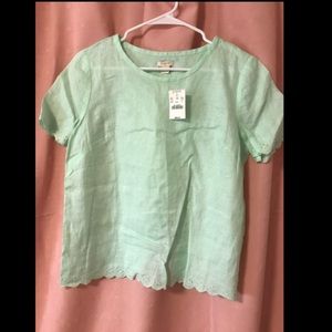 J Crew mint blouse