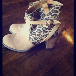 AE Leopard and Faux Suede Booties