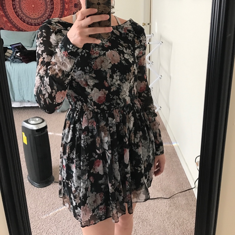 Long sleeve floral dress