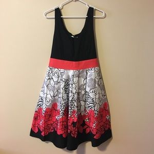 Maurice's tank dress, black coral white, NWT 13/14