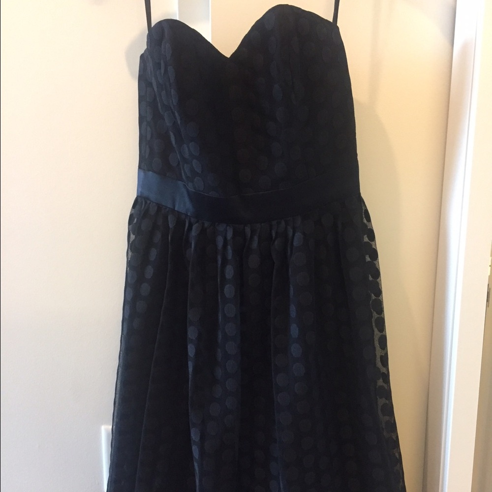 White House Black Market strapless polka dot dress