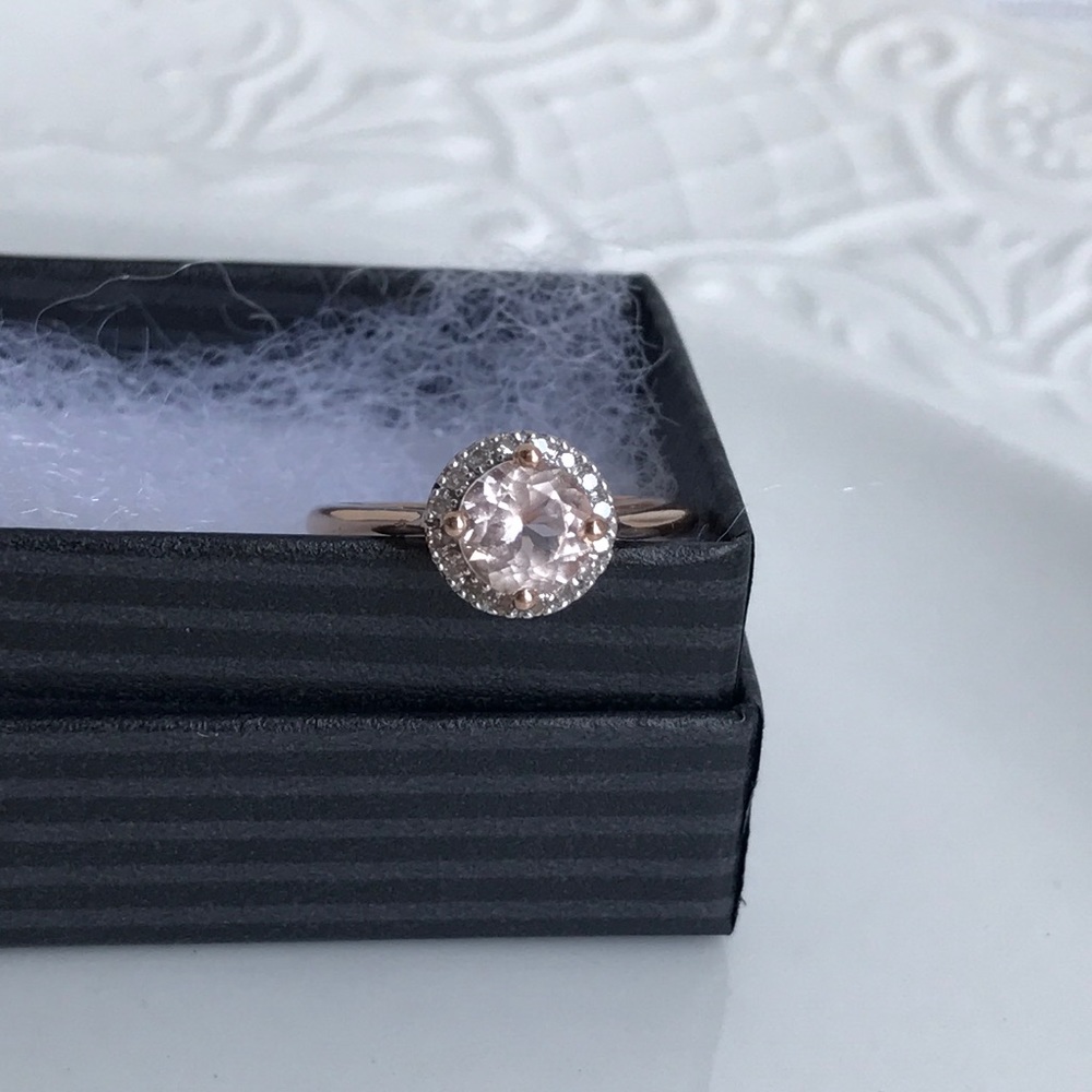 FIRM Morganite/diamond ring with protection plan
