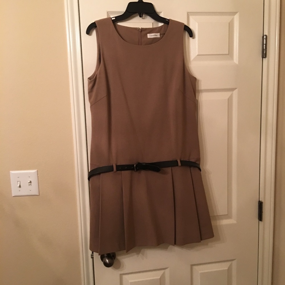 Calvin Klein Drop Waist Dress w/Pleated Skirt 12