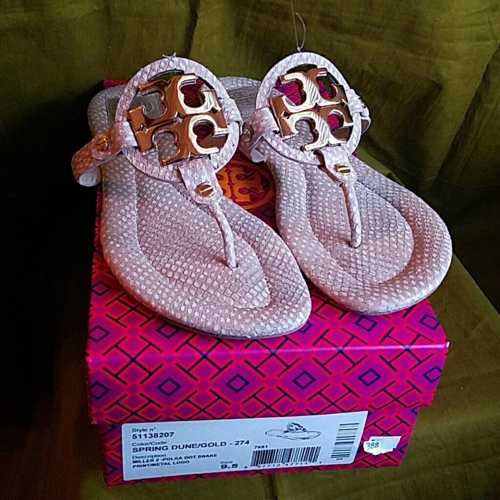 TORY BURCH MILLER 2 Polka Dot Snake Skin Sandal