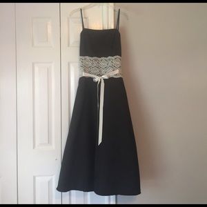 Black Strapless A-line dress