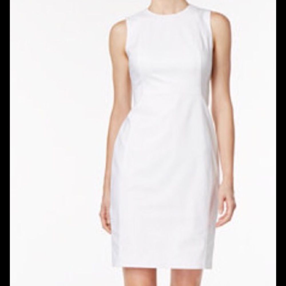 White Calvin Klein shift dress