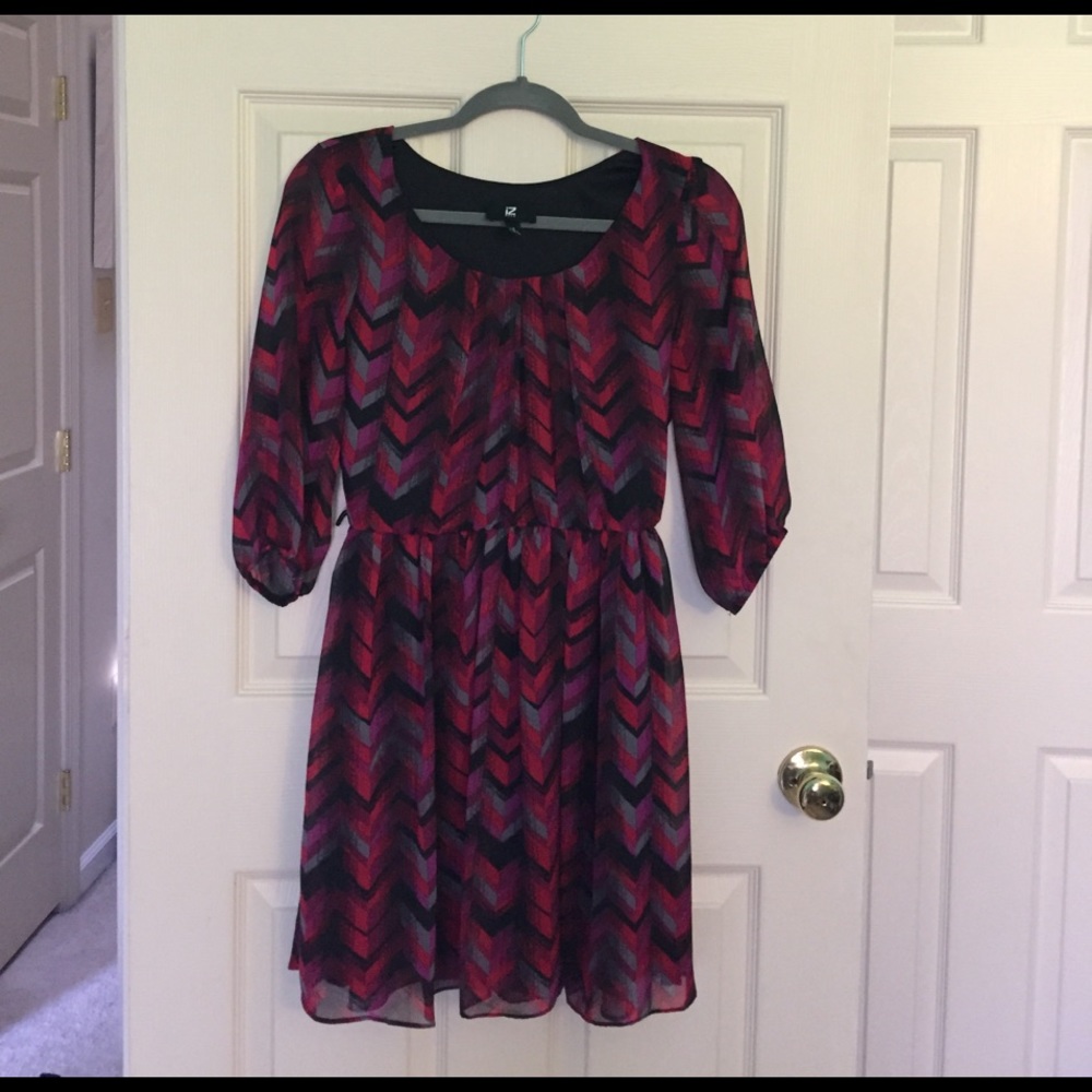Long sleeve, SMALL colorfully printed dress